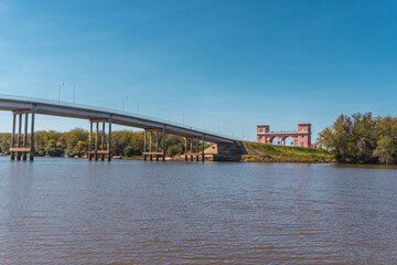 Tourist bridge over the river in Argentina