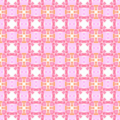 Watercolor medallion seamless border. Orange