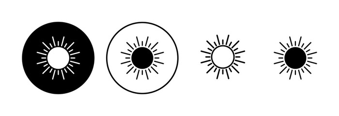 Sun icon set. Brightness Icon vector