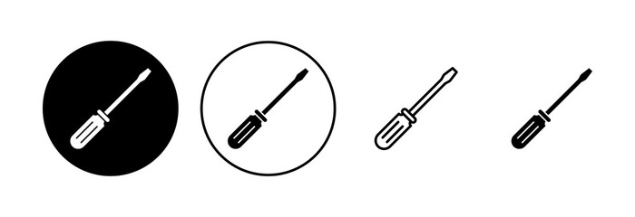 Screwdriver icon set. tools icon vector