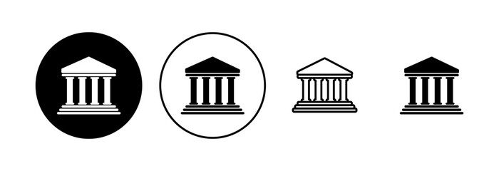 Bank icon set. bank vector icon, museum, university - obrazy, fototapety, plakaty