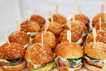 A lot of small burgers.