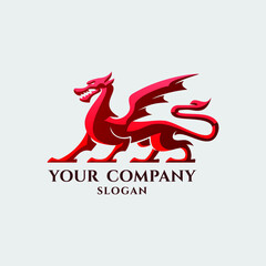 logo template of dragon perfect for book publisher company