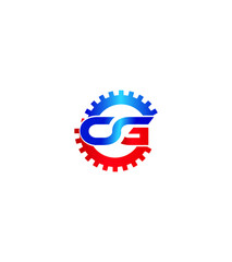 CG mechanics modern vector logo template 