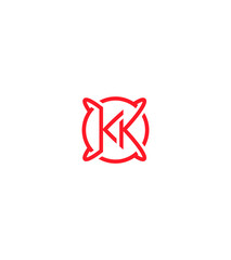 K & K initials modern vector logo template 