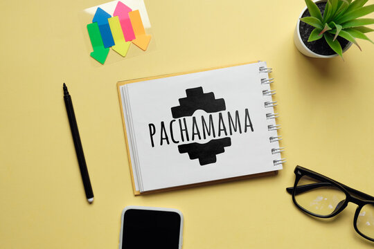 Holiday pachamama hand drawn on a notebook