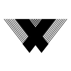 X, WX, XW initial geometric company logo and vector icon