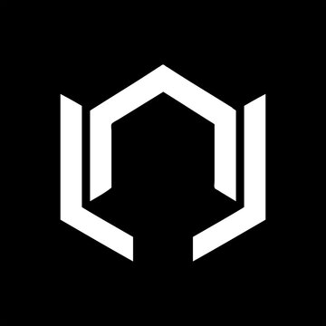 LNJ, NLJ, LJN initial geometric company logo and vector icon
