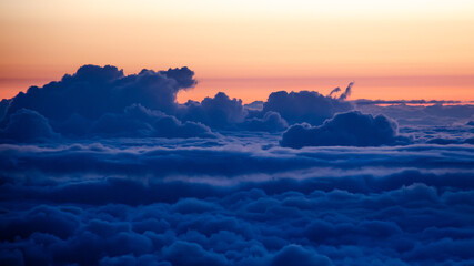 sunrise over a cloud forest