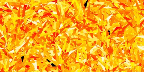 Dark Orange vector template with crystals, triangles.