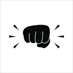Fist, forward punch icon vector illustration on white background. color editable