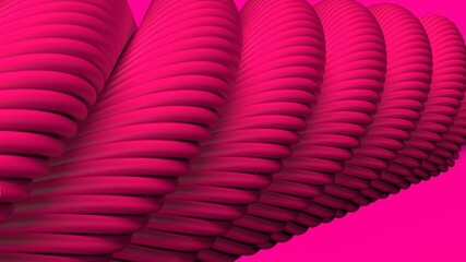 Fototapeta premium Pink metallic wire rope on pink background. 3D illustration. 3D high quality rendering. 