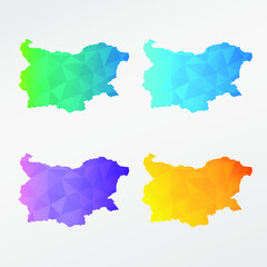 Bulgaria Low Poly Map Clip Art Design. Geometric Polygon Graphic National Icon. Vector Illustration Symbol.