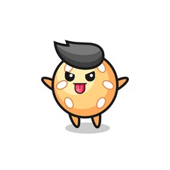 naughty sesame ball character in mocking pose