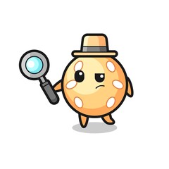 sesame ball detective character is analyzing a case