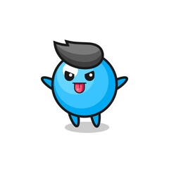 naughty bubble gum character in mocking pose