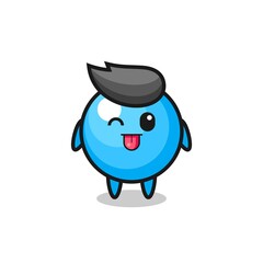 cute bubble gum character in sweet expression while sticking out her tongue
