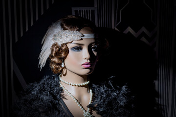 1920's Flapper with Red Hair-Mannequin