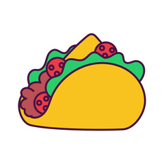 Isolated taco icon Mexican food