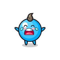 the illustration of crying bubble gum cute baby