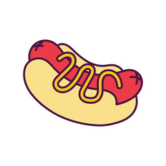 Isolated hot dog icon Fast food