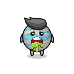 the cute planet character with puke