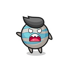 cute planet cartoon in a very angry pose