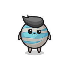 the mascot of the planet with sceptical face