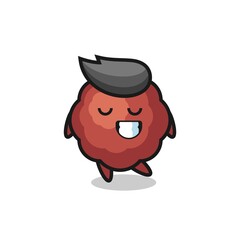 meatball cartoon illustration with a shy expression