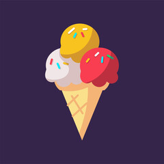 Isolated ice cream cone icon