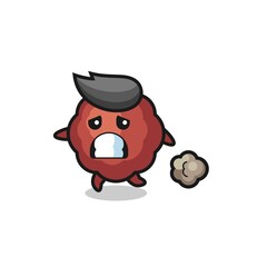 illustration of the meatball running in fear