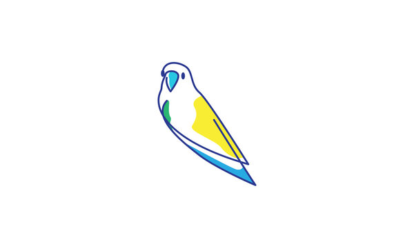 lines bird parakeet abstract logo symbol vector design illustration