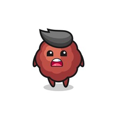 meatball illustration with apologizing expression, saying I am sorry