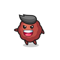 meatball cartoon with very excited pose