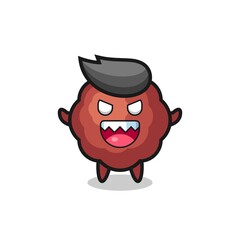 illustration of evil meatball mascot character