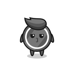 the bored expression of cute hockey puck characters