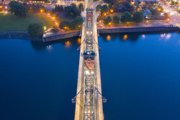 Portland Bridge from Above at Night