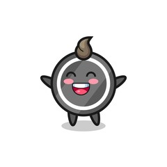 happy baby hockey puck cartoon character