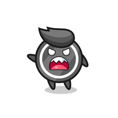 Obraz premium cute hockey puck cartoon in a very angry pose