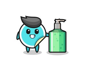 cute sticker cartoon with hand sanitizer