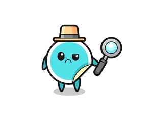 the mascot of cute sticker as a detective