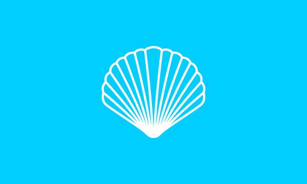 simple lines sea shell logo symbol icon vector graphic design illustration