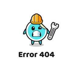 error 404 with the cute sticker mascot