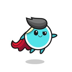 cute sticker superhero character is flying