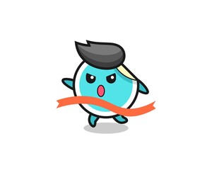 cute sticker illustration is reaching the finish