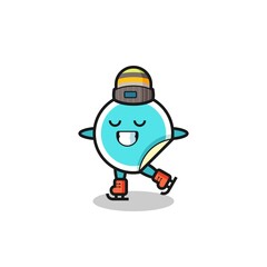 sticker cartoon as an ice skating player doing perform