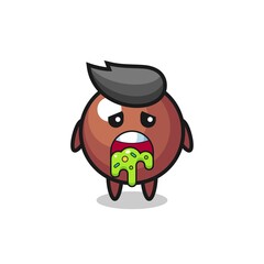 the cute chocolate ball character with puke