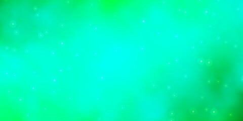 Light Green vector pattern with abstract stars.