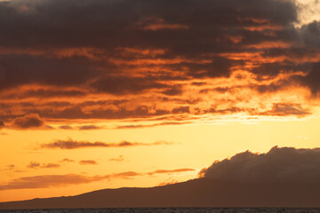 Sunset on a beach in Maui