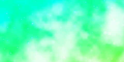 Light BLUE vector template with neon stars.